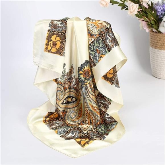 4 Pack 35” Satin Large Square Head Scarves Silk Like Scarf Hair Sleeping Wraps L - Picture 2 of 6
